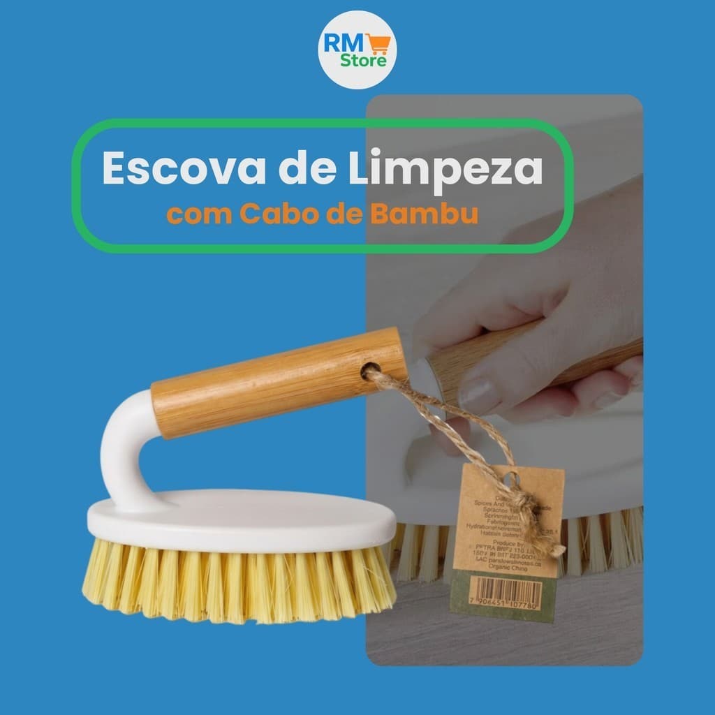 Escova de Limpeza Multiuso com Cabo de Bambu – Mais Eficiência e Sustentabilidade no Dia a Dia