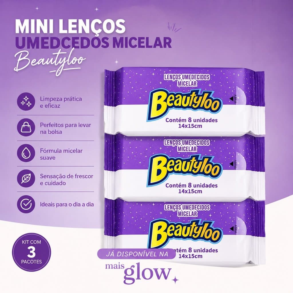 Lenço Removedor de Maquiagem Prático, Portátil e Ideal para Bolsa e Viagem