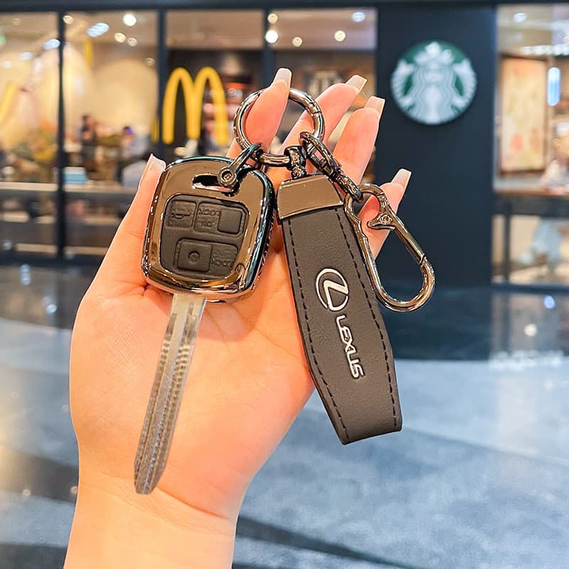 Alta qualidade-adequado para estilo antigo lexus lexus i carro em linha reta chave de controle remoto Metal couro Toyota
