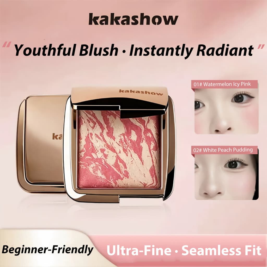 Kakashow Blush Em Pó Fosco De Longa Duração , À Prova D'água , Controle De Sebo , Tonalidade Radiante , Amigável Para In