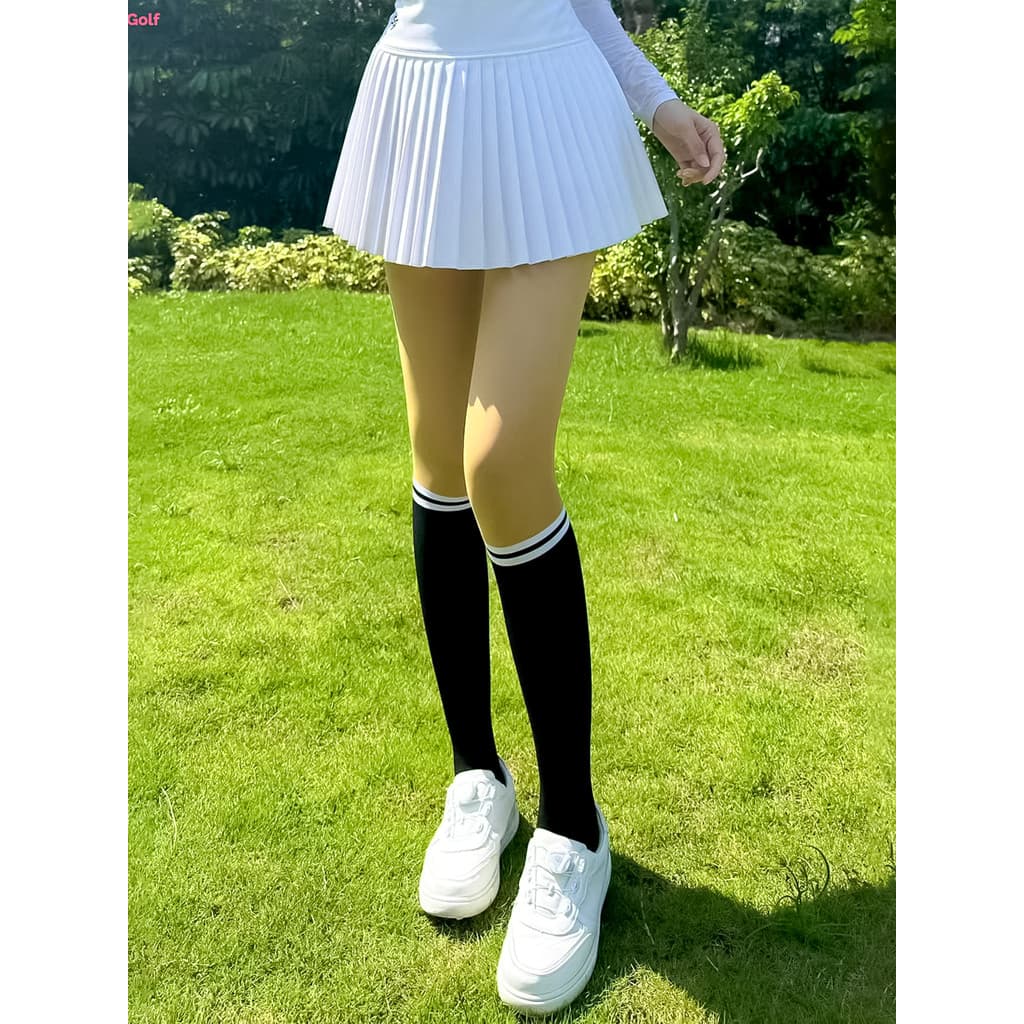 Verão golfe protetor solar leggings feminino coreano gelo seda sem costura contraste cor Nude meias golfe feminino leggi