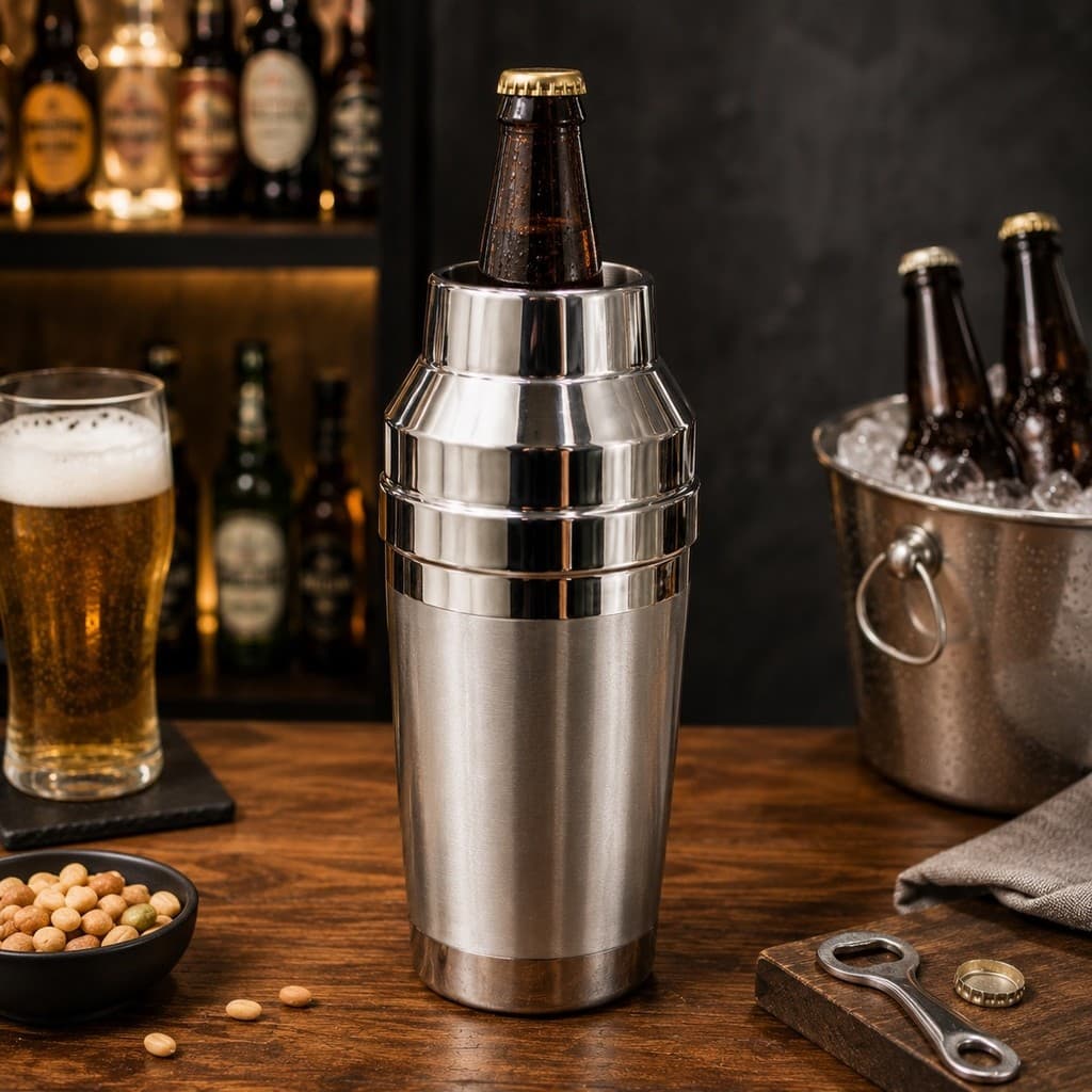 PORTA GARRAFA TÉRMICO P/GARRAFA DE 600ML ALUMÍNIO C/ISOPOR