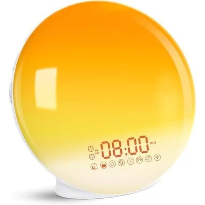 Rádio Despertador Sunrise Para Quartos Com Luz Noturna De 7 Cores , Alarme Duplo , Dimmer , Máquina De Som De Ruído Bran