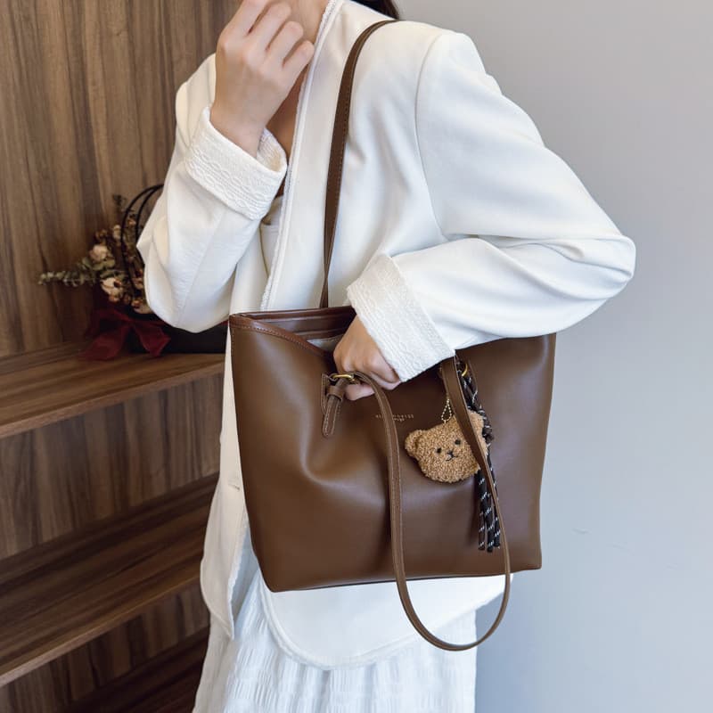 Bolsa Tote de grande capacidade em cor contrastante, bolsa de ombro Casual para viagem, bolsa feminina
