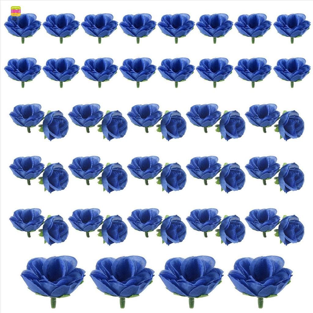 50 Rosas Artificiais , 3 cm De Altura , Decoração De Casamento , Azul Marinho