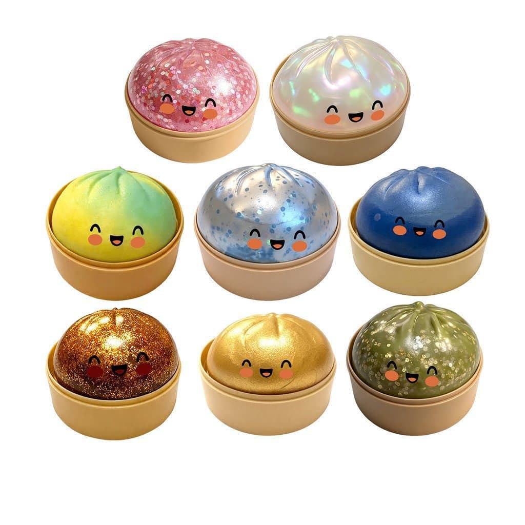 Brinquedo Antiestresse Squishy em Forma de Dumpling - Bola de Apertar de Retorno Lento para Alívio da Ansiedade e Foco |