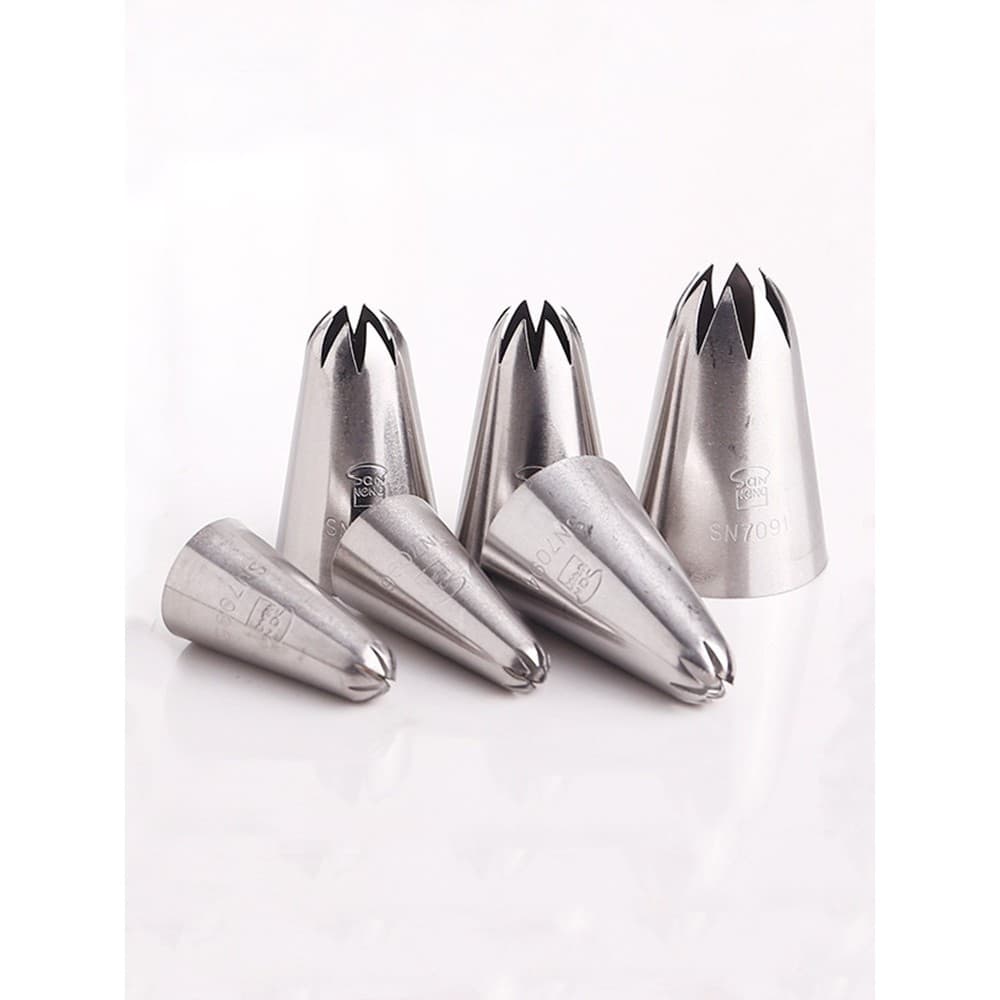 Sanneng Wunuo bico de decoração de 8 dentes grande médio pequeno S N7095 7096 crisântemo Jenny biscoito creme bolo espre