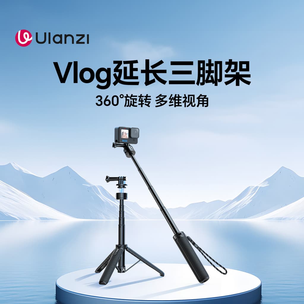Ulanzi Ulanzi MT74 Tripé magnético para câmera esportiva, tripé de extensão rápida, bastão de Selfie adequado para Gopro