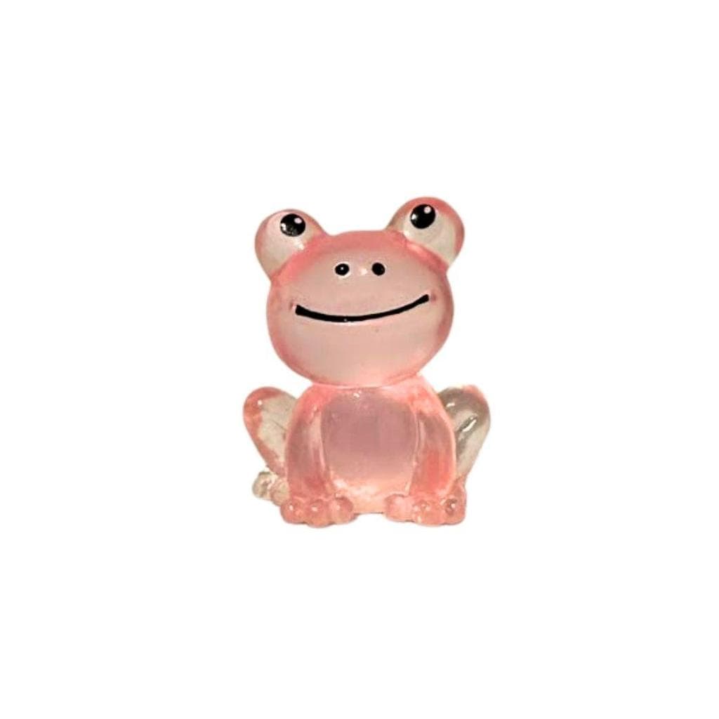 Enfeite Sapo Rosa Sorridente Mini 2cm  Aquario Mini Jardim