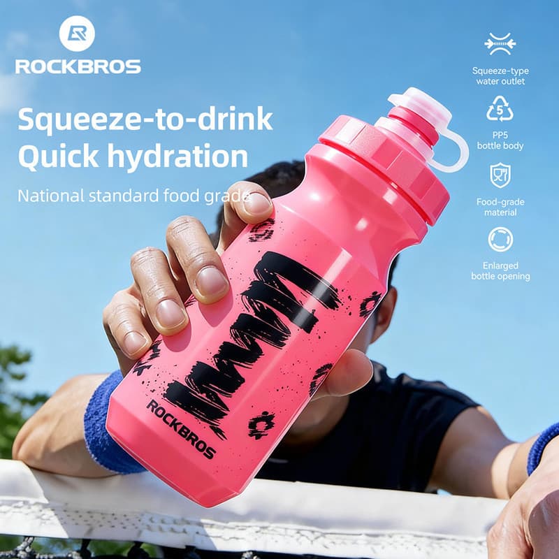 ROCKBROS Bicicleta Garrafa De Água 600ML Grande Capacidade À Prova De Vazamento Squeeze Chaleira Com Capa Poeira Das Mul
