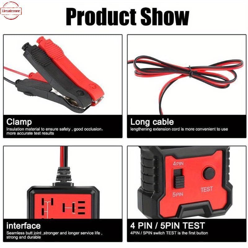 OZTH Testador De Relé De Carro , Tensão Universal 12V Eletrônico Automotivo , Luz Indicadora LED Varia