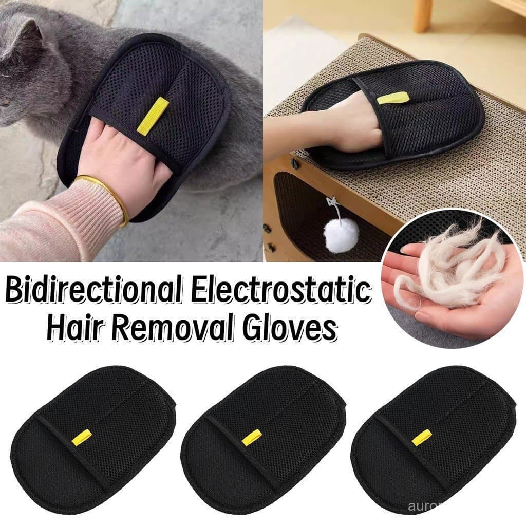 Luva de Limpeza de Pelos de Animais com Cerdas Bidirecionais para Coletar Pelos de Gato e Cachorro