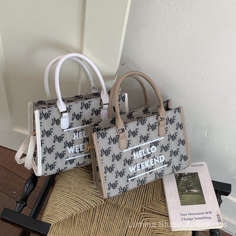 Nova Bolsa de Ombro Único Elegante para Mulheres, Bolsa Estampada de Verão 2026, Bolsa Quadrada Pequena de Grande Capaci