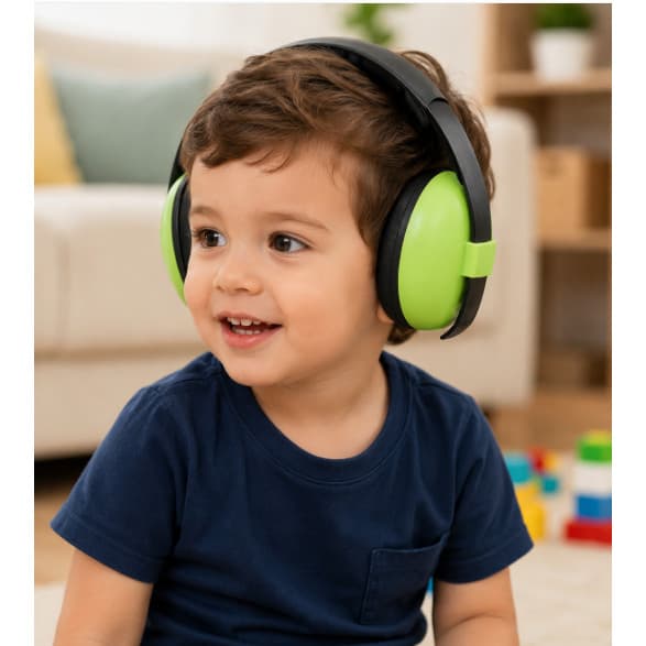 Abafador de Ouvido verde Infantil Antirruído Regulável Protetor Auditivo Envio Aleatório