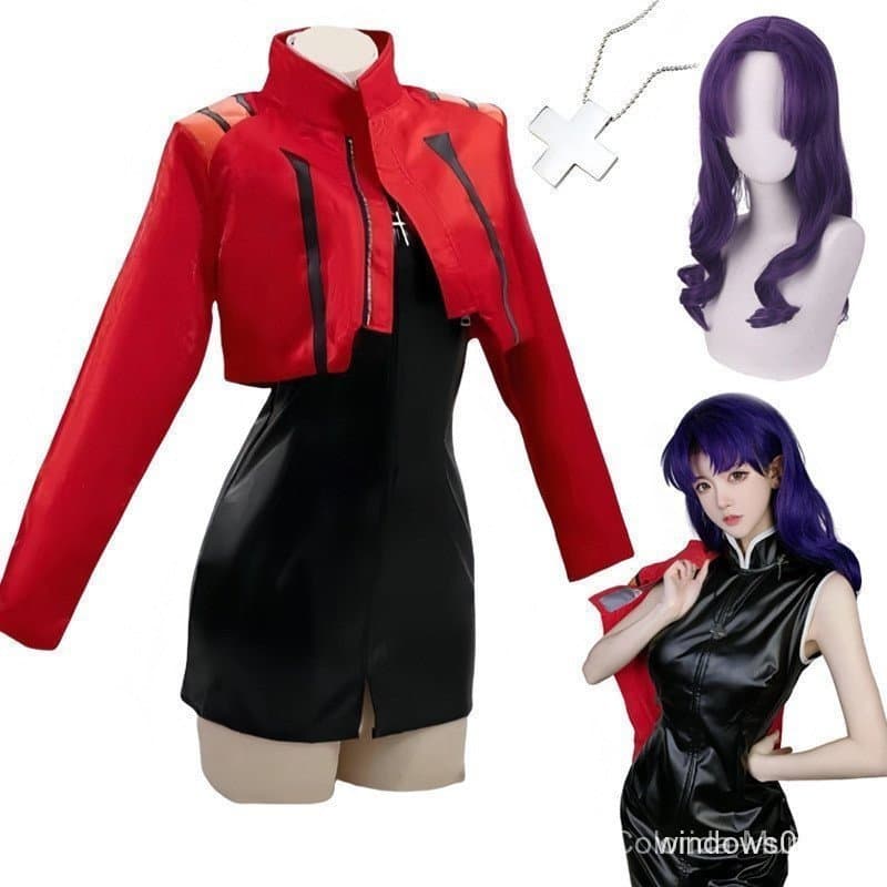 Fantasia de Cosplay de Anime Feminina EVA Katsuragi Misato, Versão em Couro PU, Uniforme Teatral, Fantasias para ADLQ