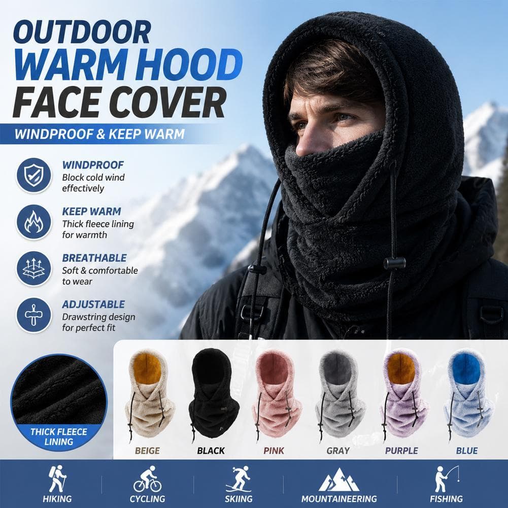 Chapéu De Inverno Multifuncional Com Aquecedor De Pescoço E Capa Facial Forro De Lã Térmica Macio Mantém A Cabeça , Rost