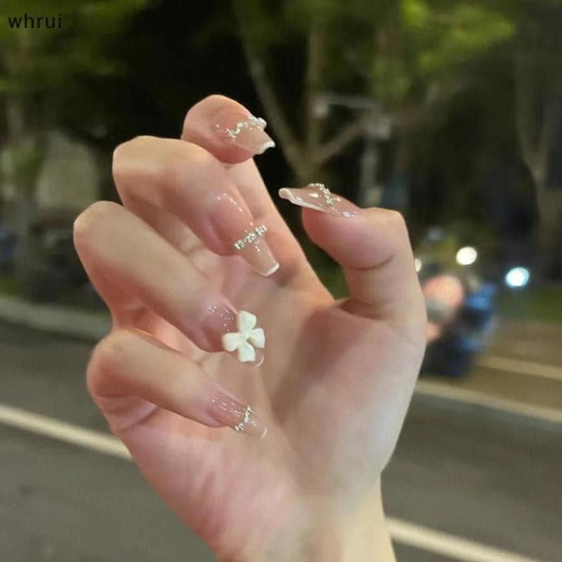 [WHRUI] 12 Grades Aurora Bow Resin Charms DIY Manicure Decorações-Materiais Para Nail Art 3D