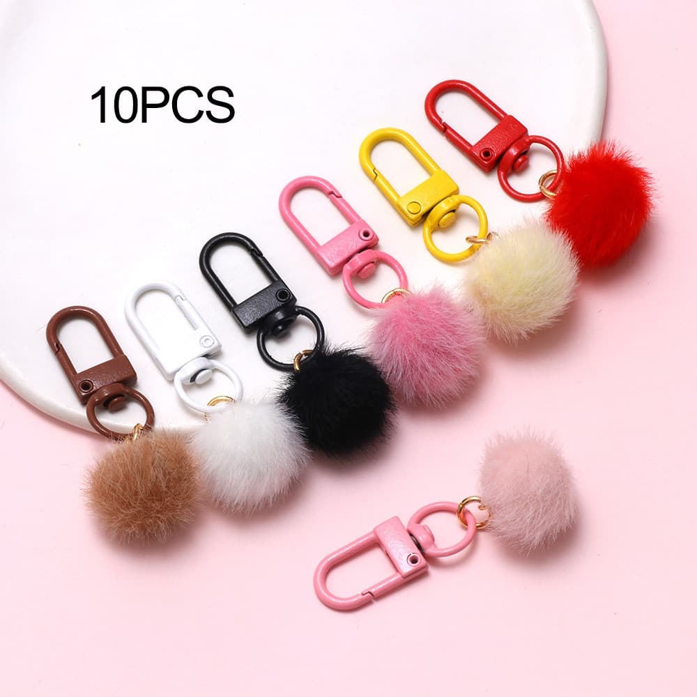 Conjunto de 10 peças de chaveiros de pelúcia fofos, pingentes coloridos em formato de saco de doces, presentes para deco