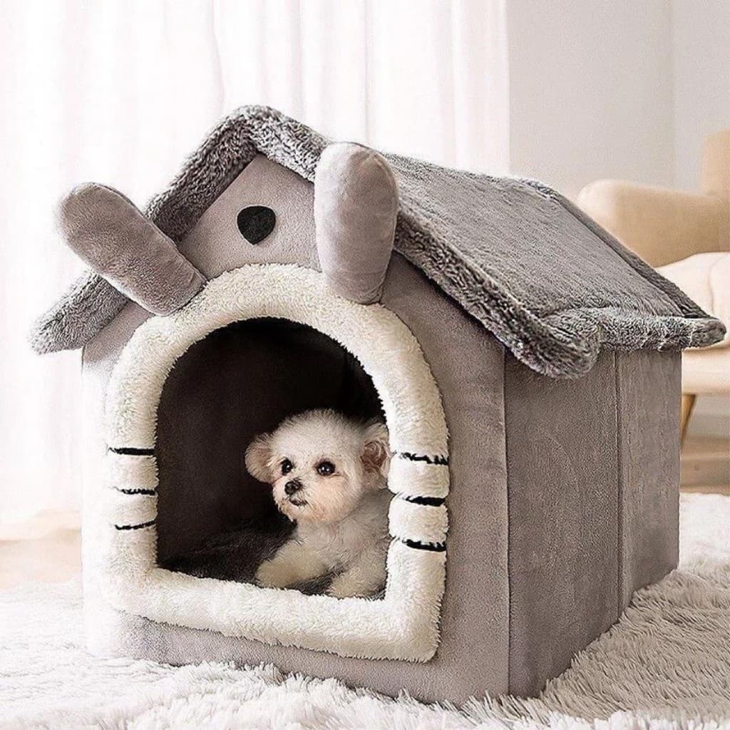 Canil Para Cães Com Isolamento De Inverno Tipo Casa De Gato Removível E Lavável