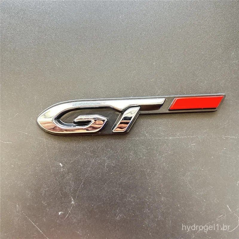 Emblema Adesivo 3D de Liga de Zinco Metálica GT para Carroceria e Para-lama de Peugeot GT RCZ 308 508 3008 5008 V123