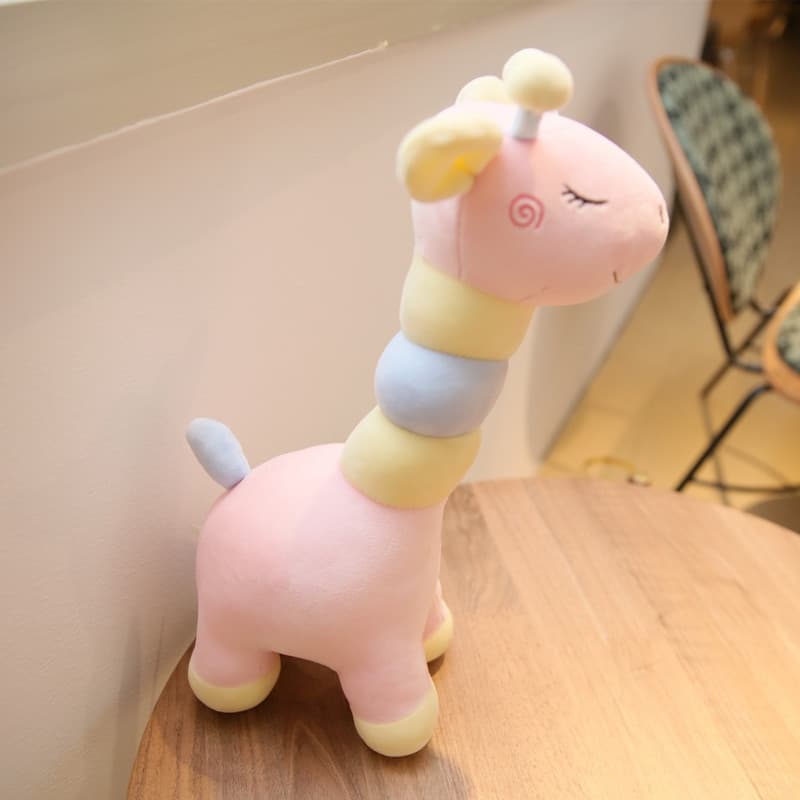 Pronto estoque Boneca girafa bebê reconfortante boneca dormir abraço dormir brinquedo de pelúcia boneca dormindo linda m
