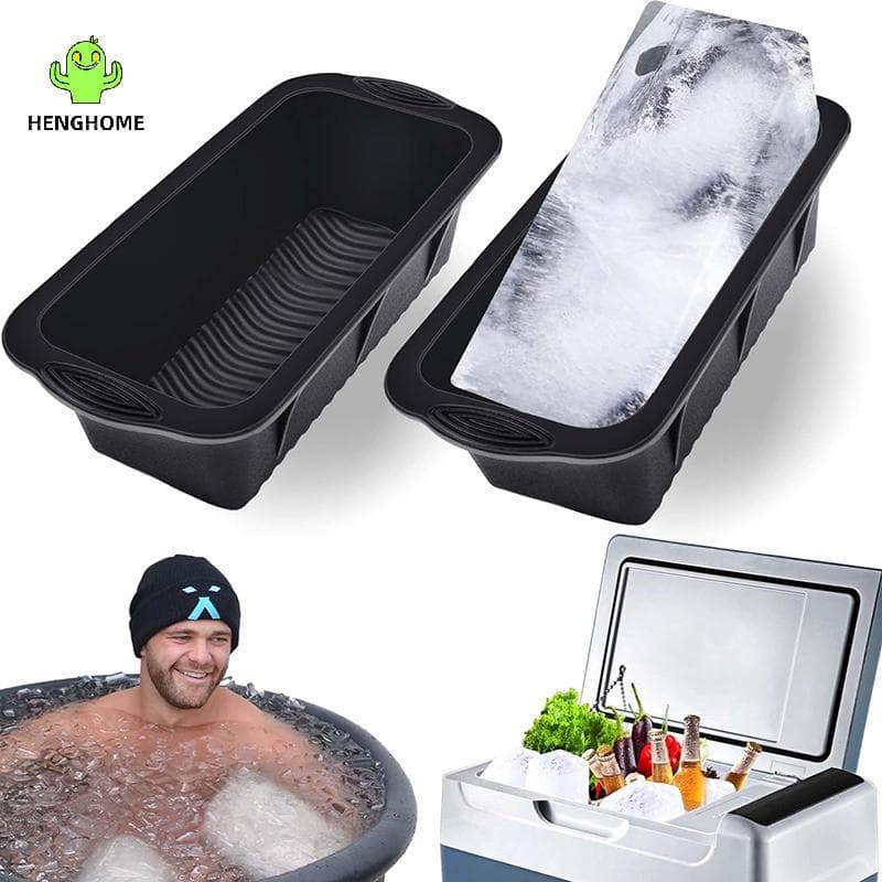 HENGHOME Molde De Gelo Extra Grande De Silicone , Para , Fabricante De Cubos Reutilizável , Bandeja Resfriador De Banho