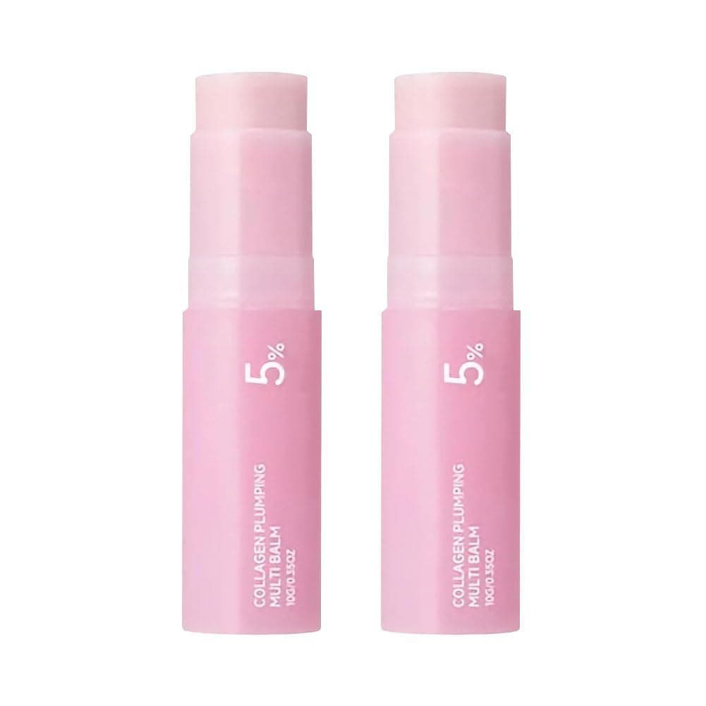 Bálsamo Labial Multi-Efeito com Colágeno PDRN - Bastão Hidratante Multi-Efeito Rosa para Rosto e Lábios |     PDRN, colá