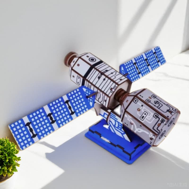 Tiangong Beidou satélite quebra-cabeça brinquedo tridimensional quebra-cabeça navio vermelho modelo modelo montado à mão
