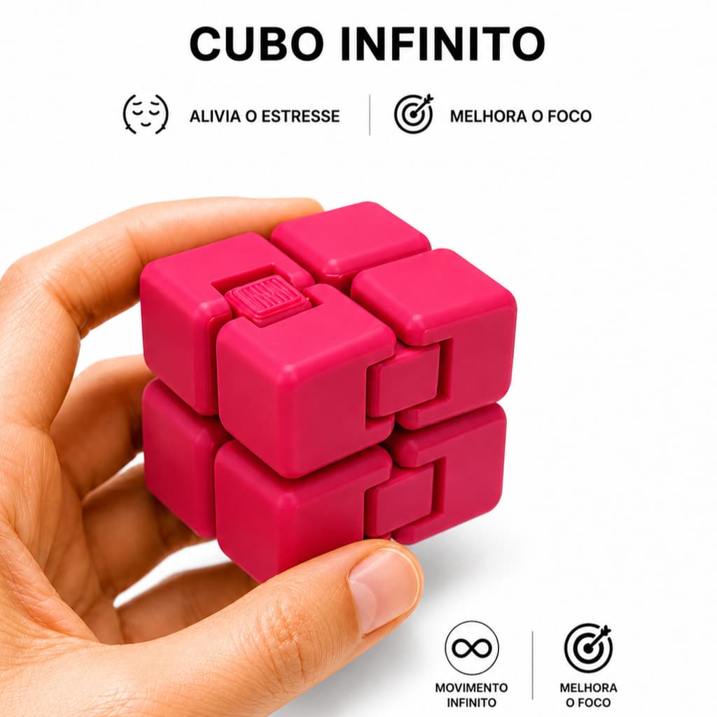Cubo Infinito Sensorial Fidget Toy Antiestresse Relaxante Para Foco ConcentraçãoAnsiedade TDAH TEA