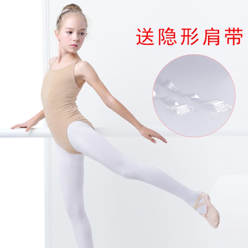 Leggings de dança infantil suspensórios roupa interior macacão roupas de prática para meninas cor de carne exame-nível d