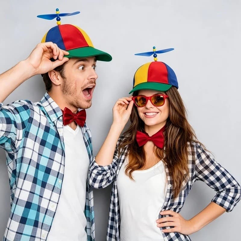 Boné de Beisebol Unissex com Hélice Divertida, Ajustável, Colorido, Chapéu de Festa Original, para Primavera e Outono, V