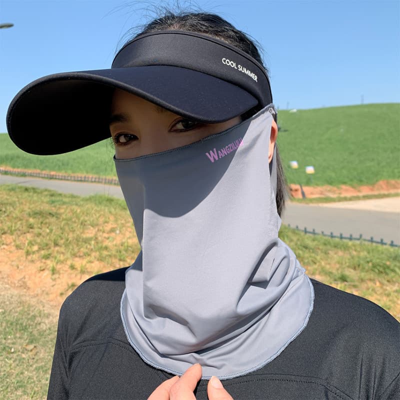 Protetor solar máscara de seda gelo capa feminina rosto cheio máscara de proteção UV condução pescoço proteção verão equ