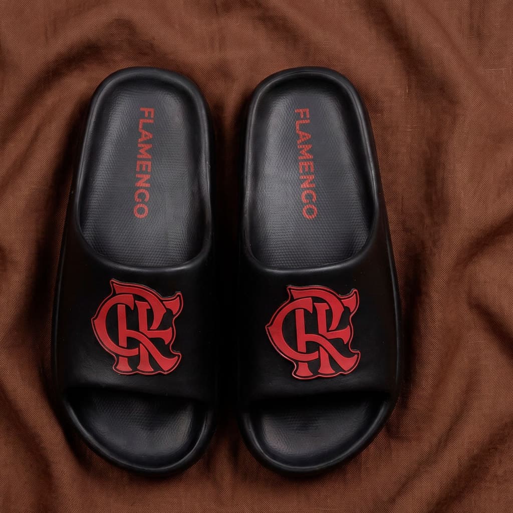 Chinelo Flamengo CRF Slide Vermelho Masculino Oficial