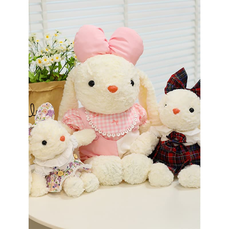 Bonito arco Floral saia coelho boneca brinquedo de pelúcia menina cama boneca dormir abraço boneca Super macio