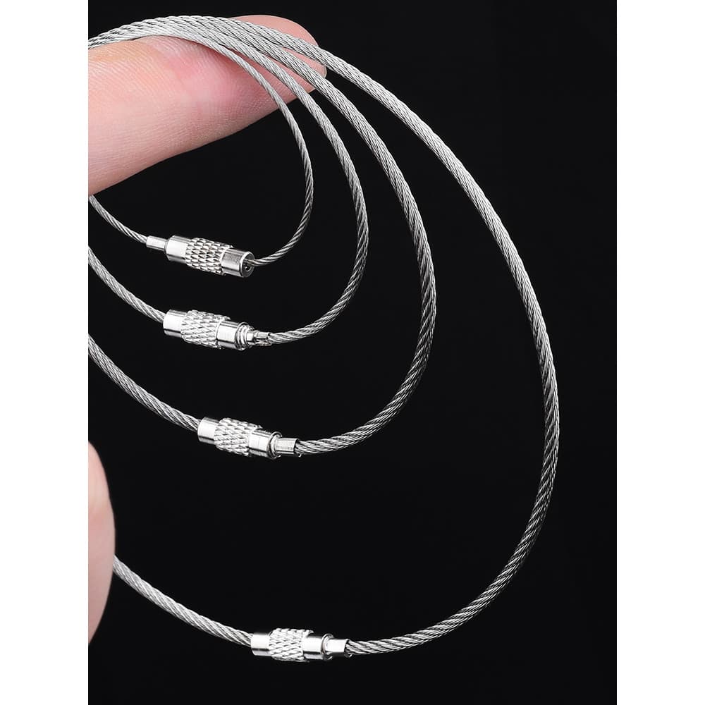 Bobina de fio chaveiro Tag corda de fio chaveiro de aço inoxidável Multi-Purpose pendurado fivela chaveiro pendurado fio