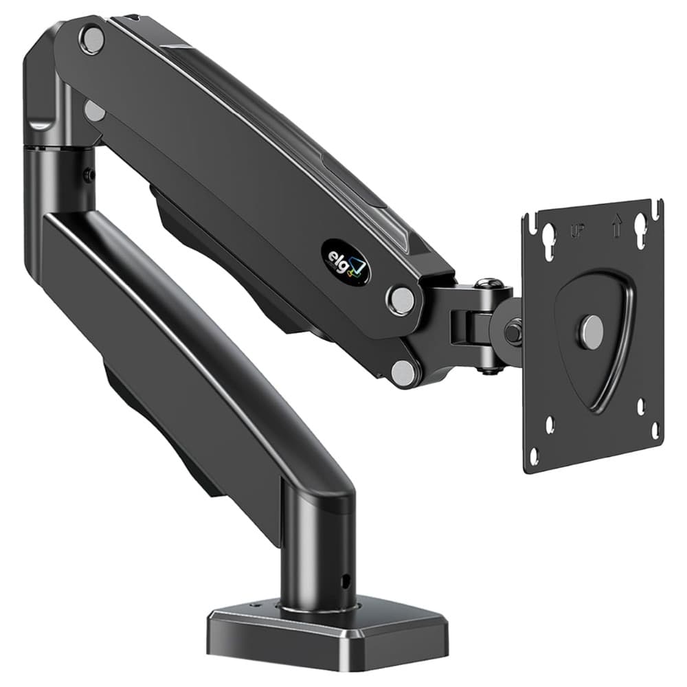 Suporte Articulado de Mesa para Monitor ELG F80N: Pistão a Gás, 17" a 35", Padrão VESA e Organizador de Cabos