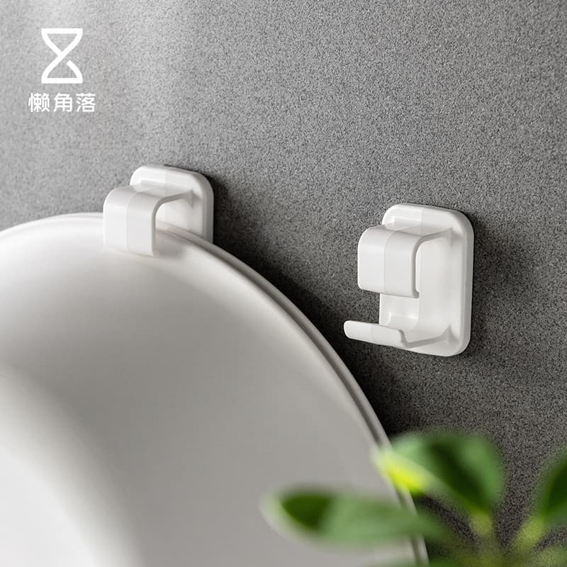 Estilo japonês sem perfuração preguiçoso canto fixado na parede lavatório gancho Viscose banheiro cozinha casa lavatório