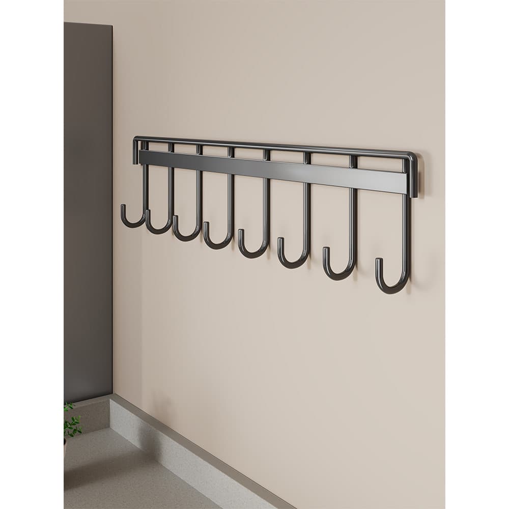 Rack de armazenamento de cozinha sem perfuração colher de cozinha pá rack de armazenamento fixado na parede Multi-Purpos
