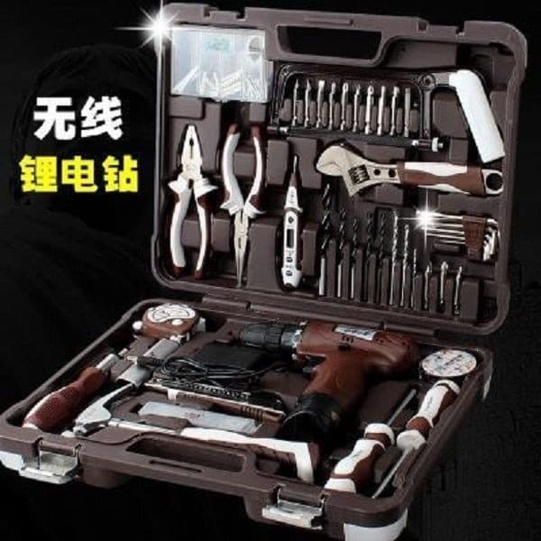 Conjunto de Hardware kit de reparo de ferramentas manuais combinação broca elétrica kit de ferramentas eletricista caixa