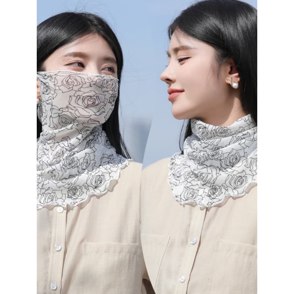 Nylon verão estilo fino multifuncional variedade malha pescoço capa pulôver All-Match máscara facial pequeno cachecol vé