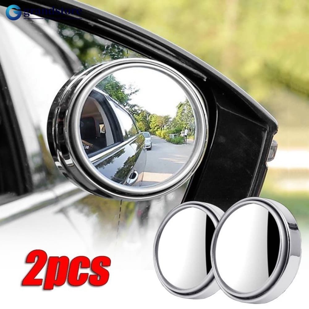 GRANDSTORE 2 Pcs Espelho Retrovisor Auxiliar De Ângulo Amplo De 360 Graus Ajustável Para Carro Cego Com Estrutura Redond