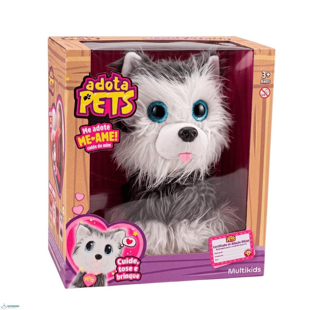 Adota Pets Max Pelúcia Cachorrinho 23cm Com Colar Medalhinha