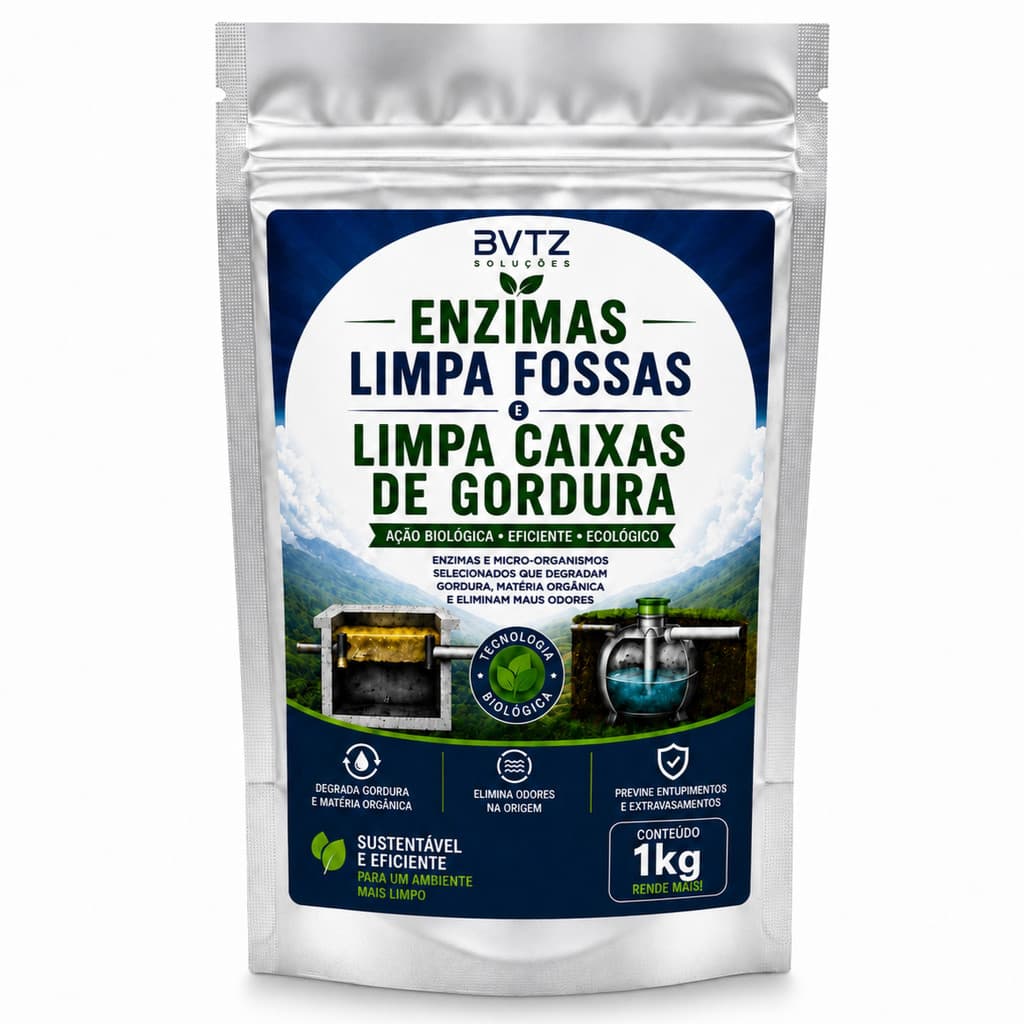 Enzimas Limpa Caixa De Gordura Ralos Fossas Séptica Desentupidor Ralo Pia 1kg