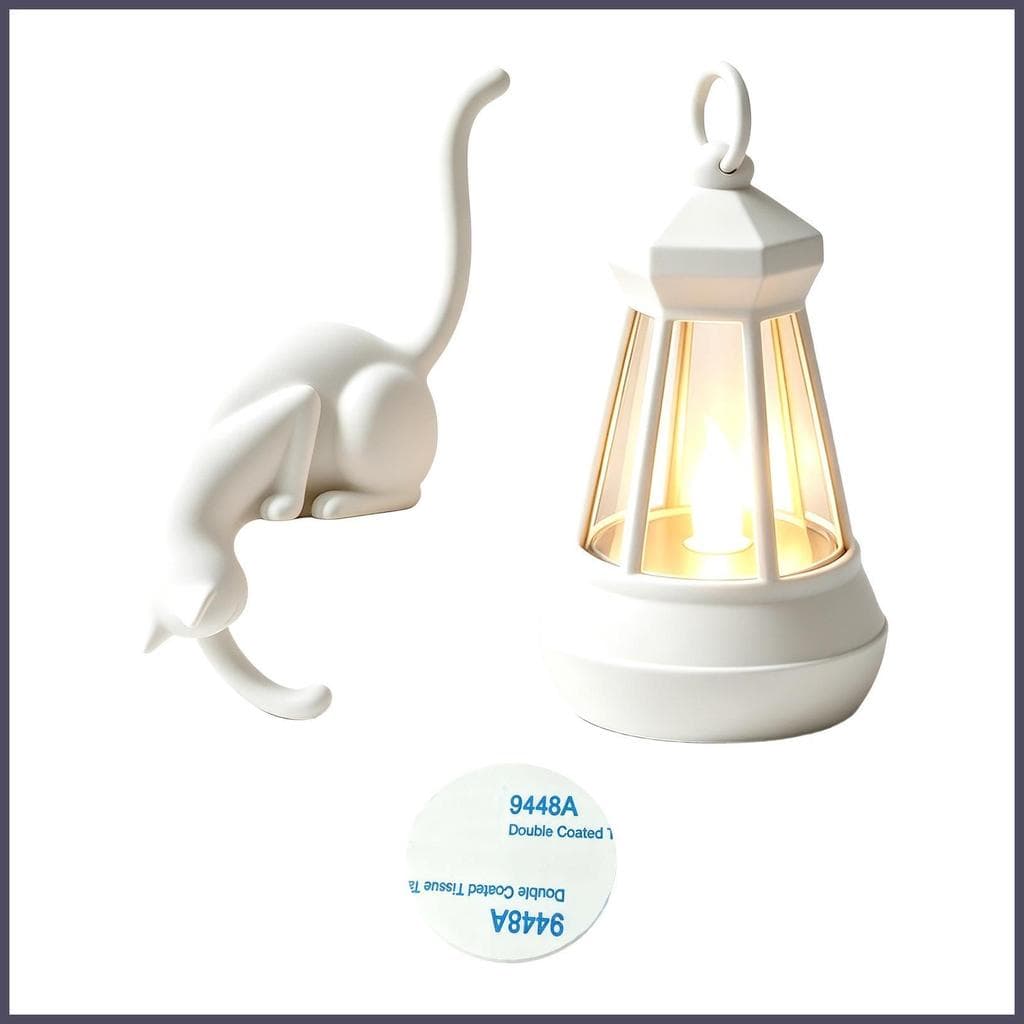 Estante De Luz Gato 3D Impresso Borda-Sentado LED Luzes Alimentadas Por Bateria Prateleira Lâmpadas Leitura Decoração Pa