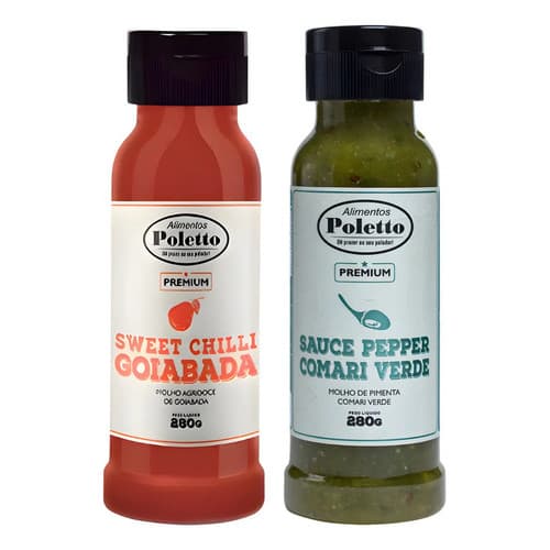 Kit 2 Molhos Goiabada E Comari Sweet Chilli Poletto - 280g