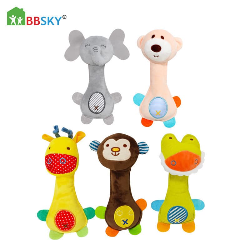LumiTots brinquedos infantis pitada chocalho vara brinquedos do bebê Animal mão agarrar vara mão chocalho brinquedo calm