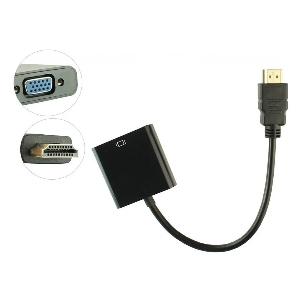 Conversor Hdmi Para Vga Full Hd Com Áudio P2 Plug & Play