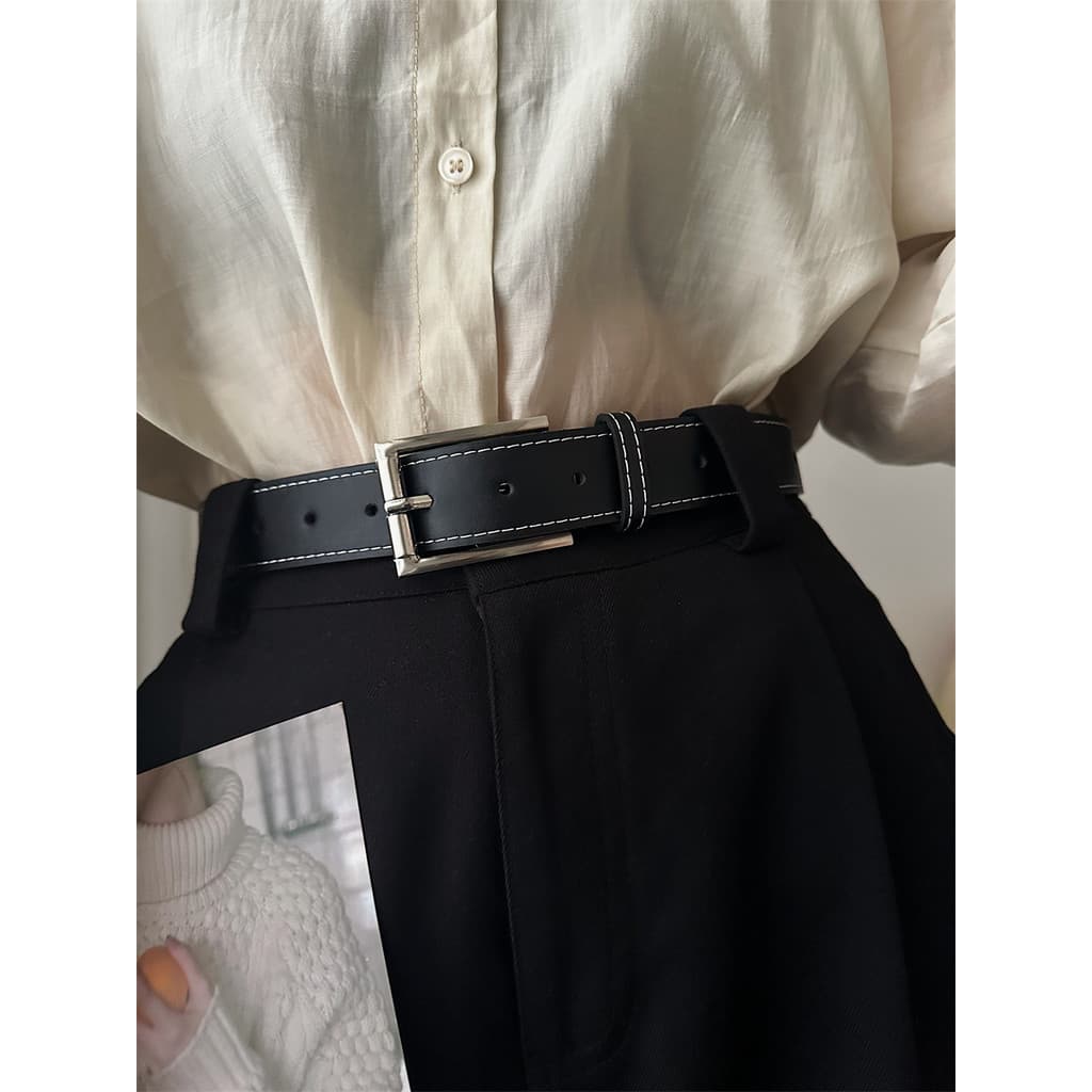 Estilo Hong Kong meninos cinto High-End Retro All-Match Casual pino fivela cinto feminino simples juventude Jeans cinto