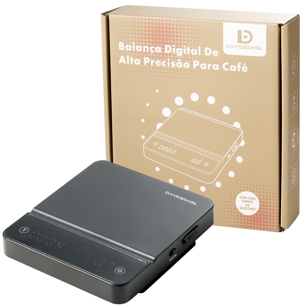 Balança Digital Precisão Café Daysbrasil Bateria USB Timer