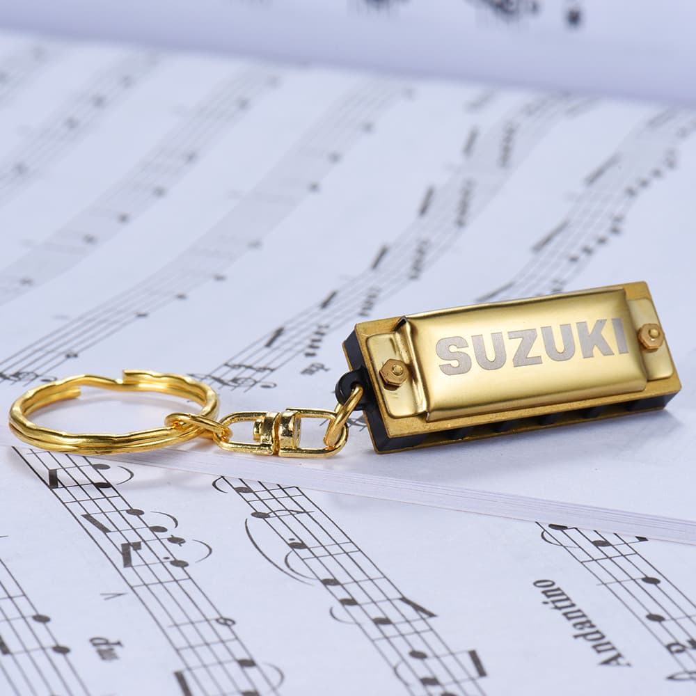 Suzuki 5 Buracos Mini Gaita Chaveiro Chave De C 10 Tons Diatônico Boca Órgão Portátil Tamanho Bolso Instrumento Musical